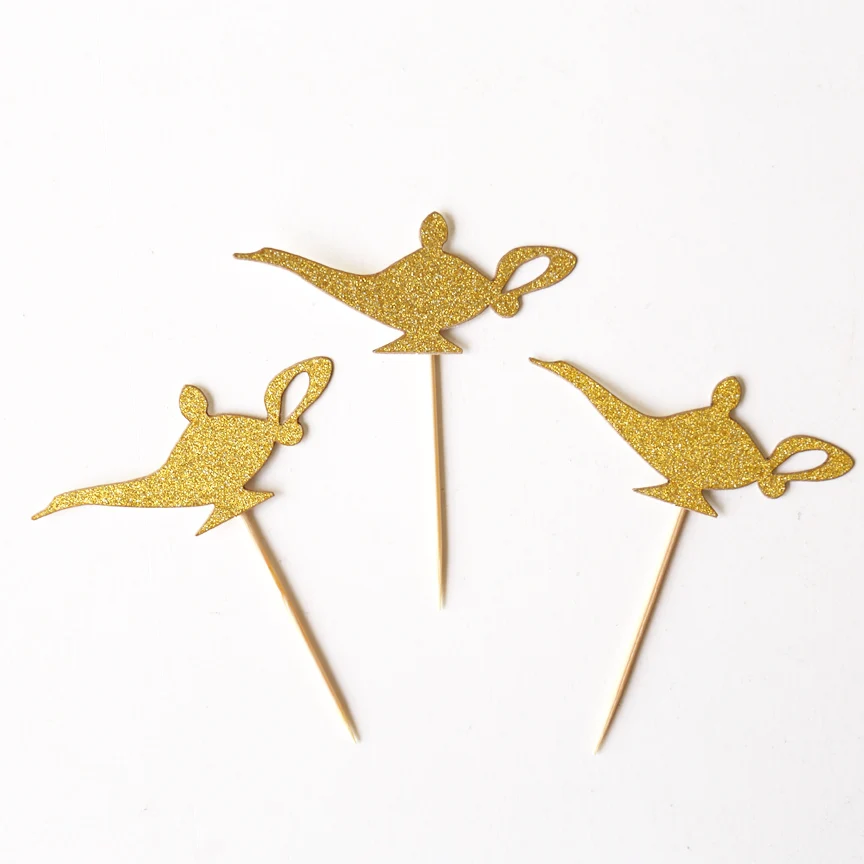 Топперы для кексов жасминовая лампа набор из 24 золотых блестящих Вечерние