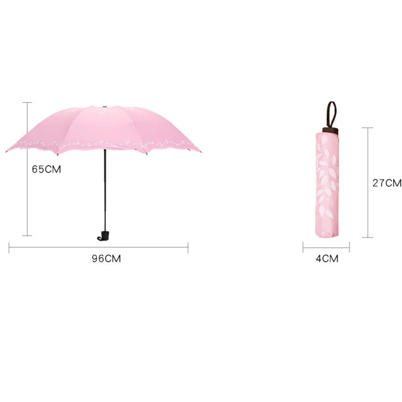 

YADA Willow Leaves Float Folding Umbrella Rain Women uv Black Coating Umbrella Leaf Printing Womens Umbrellas Wholesale YS081