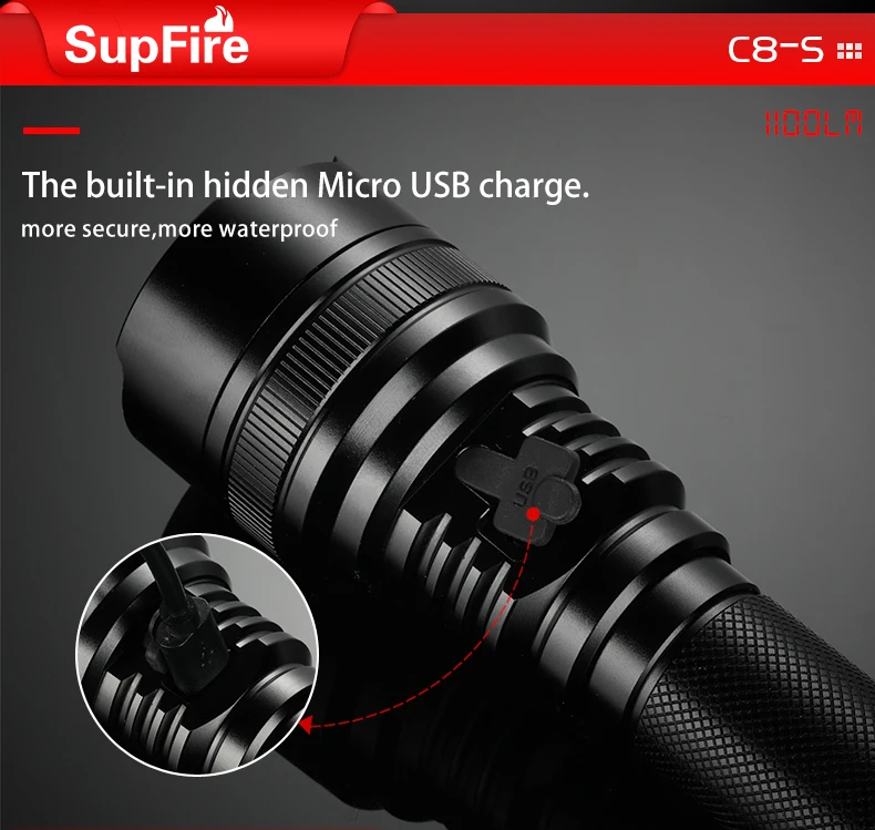 Светодиодный фонарик Supfire C8 S USB светодиодный налобный фонарь XML2 T6 полицейский