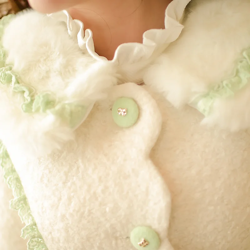 Конфеты дождь осенне-зимняя одежда из шерсти Мех животных Куртка с воротником