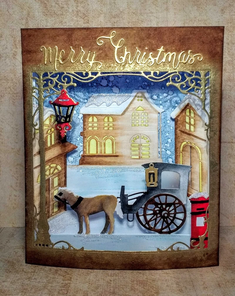 Build a Scene Dies Winter Christmas Xmas Metal Cutting Die Stencil For Diy Scrapbooking Cards Crafts Dies Cutter Decor