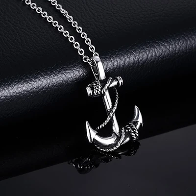 Silver Shengmei модное классическое ожерелье с подвеской якорь крест Мужская Золотая Серебряная цепочка из металлического сплава мужские аксессуары - Окраска металла: Silver