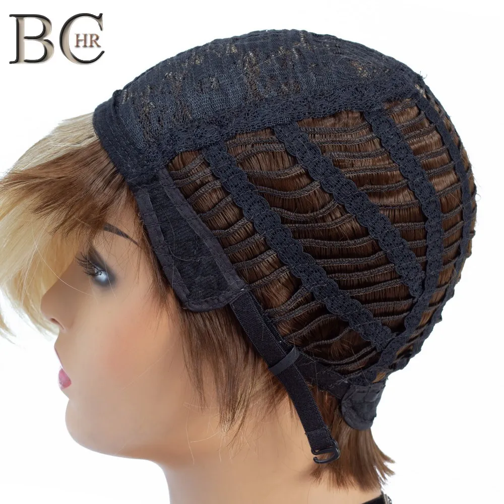 BCHR 6inch 110g Synthetic Short Straight Hair Wigs For Women Ombre Brown Black Wig Short Bob Wigs High Temperature Fiber