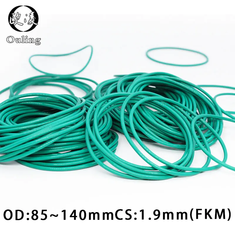 Резиновое кольцо зеленое уплотнительное FKM CS1.9mm OD83/85/90/95/100/105/110/115/120/140 мм резиновое