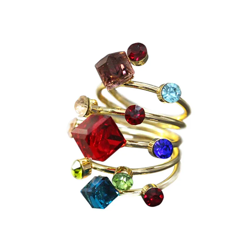 Crystal Black Party Open 1PC Knuckle Finger Midi Rings Rhinestone Punk Adjustable Beautiful Rings Girls Exquesite Opening Gold