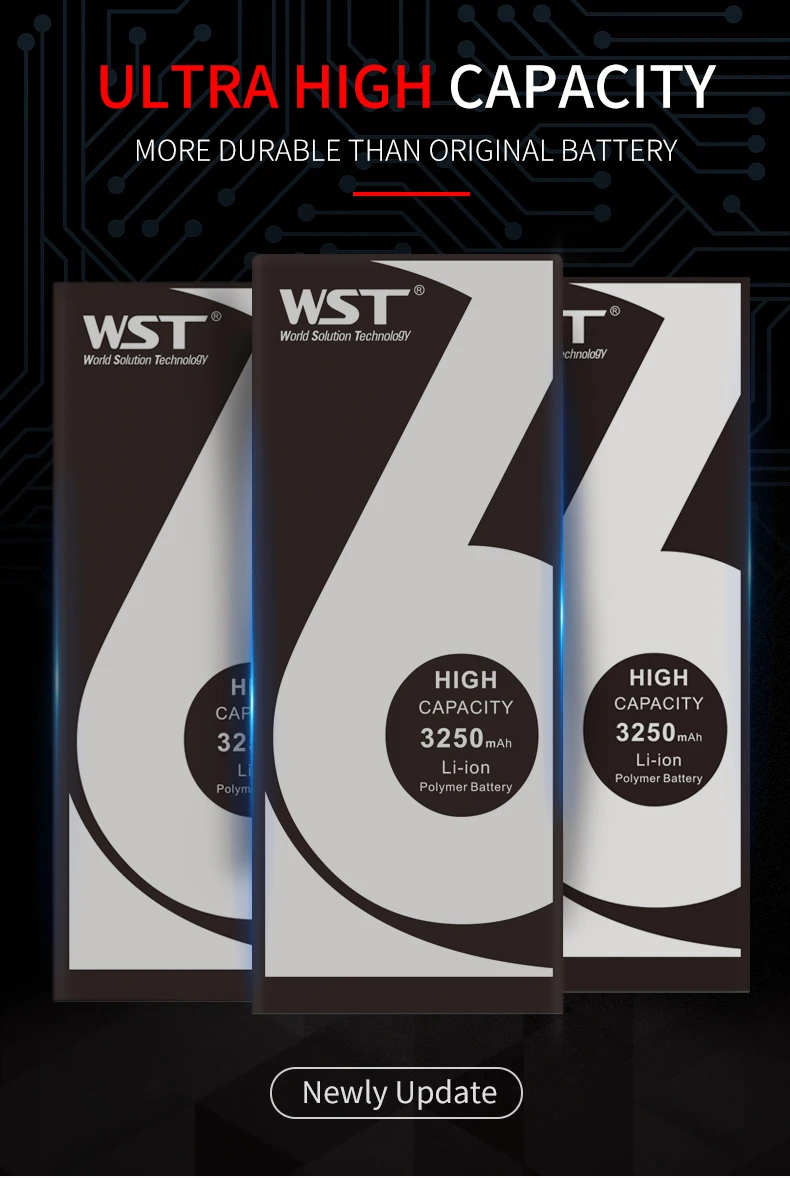 WST бренд батареи для iPhone 6 Plus Замена батареи для iPhone6 плюс 3250mAh сверхвысокой емкости 20% дополнительная емкость