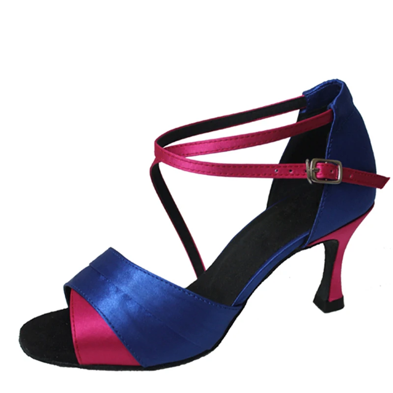 Обувь для танцев на каблуке 7 см Zapatos De Baile цвет золотой красный фиолетовый белый