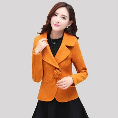 2020 новое осенне зимнее пальто женское тонкое Короткое шерстяное с отворотом на