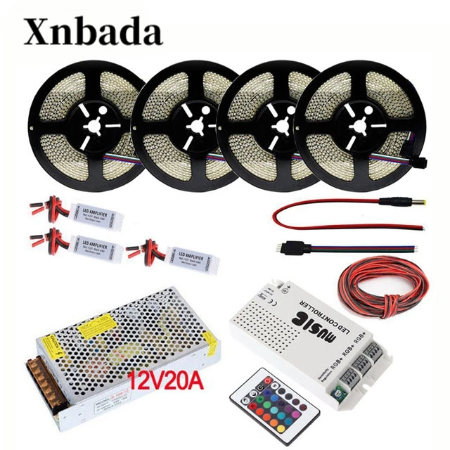 5 20 м 234 LED/M RGB Светодиодная лента 3528/2835 DC12V гибкий свет неоновая полоса + 12 24 В