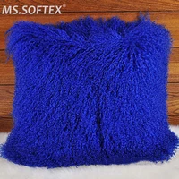 ms softex mongolian lamb fur pillow case cover pillowcase for house cushion cover high quality real lamb fur pillow case cover