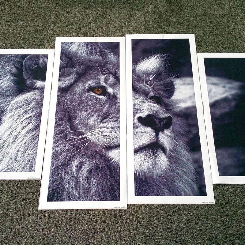 Портрет с львиной головой настенная живопись черно-белые серые картины печать на