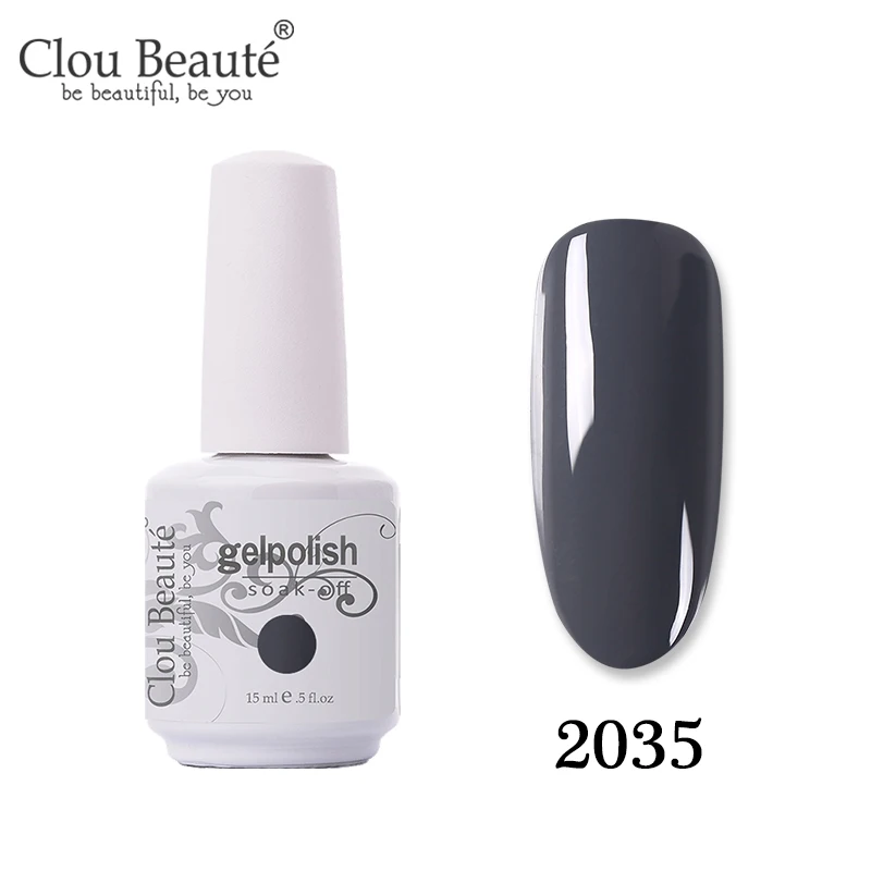 Clou Beaute Gellak UV 15 мл полуперманентный лак для ногтей гель основа и верхнее покрытие замочить от ногтей Живопись гель лак для ногтей - Цвет: 2035