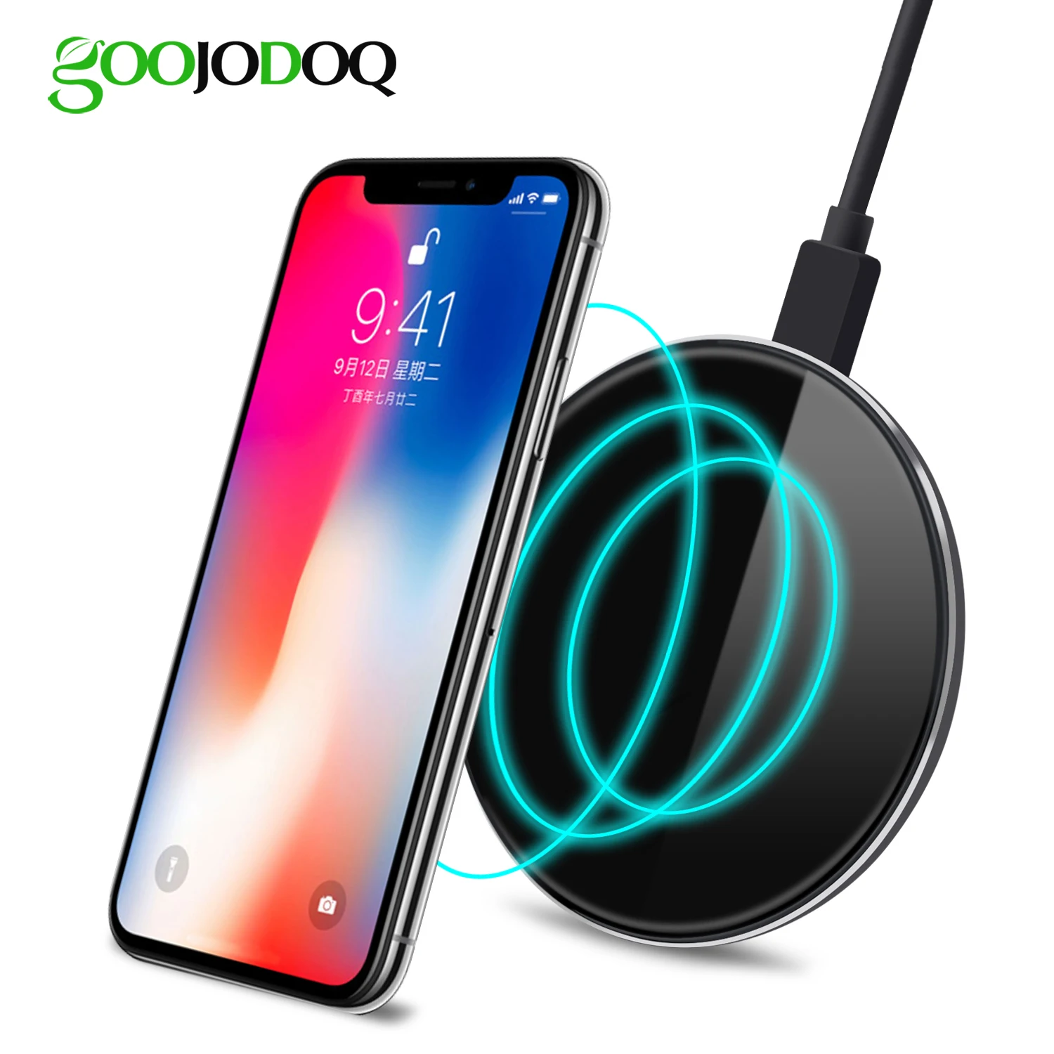 GOOJODOQ QI Беспроводной Зарядное устройство для iphone 8/8 Plus X 7 6 6s 5 Qi Pad samsung S8 плюс S7 край