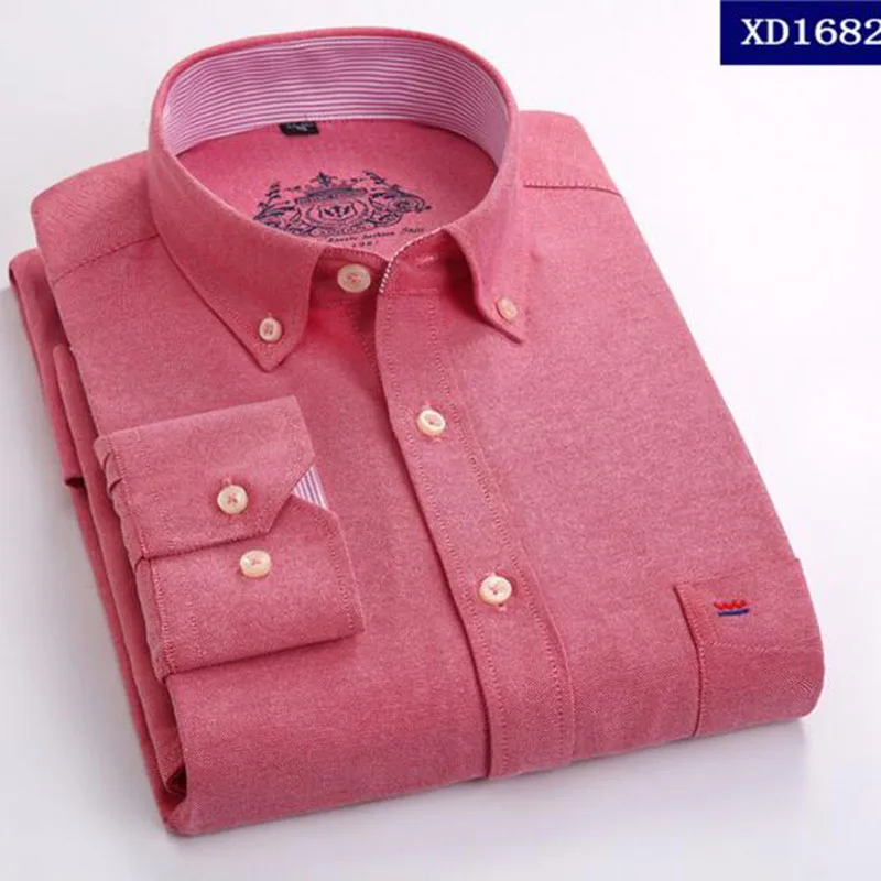 Korean Style Men Fashion Oxford Shirts Camisa Long Sleeve Turn-down Collar Formal Dress Business Vestido High Quality | Мужская одежда