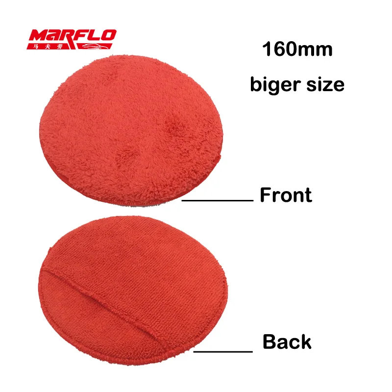 Marflo 5-Pack 160 мм "Диаметр мягкой микрофибры Автомобильный Воск Аппликатор колодки полировочные губки с карманом для нанесения и удаления воска