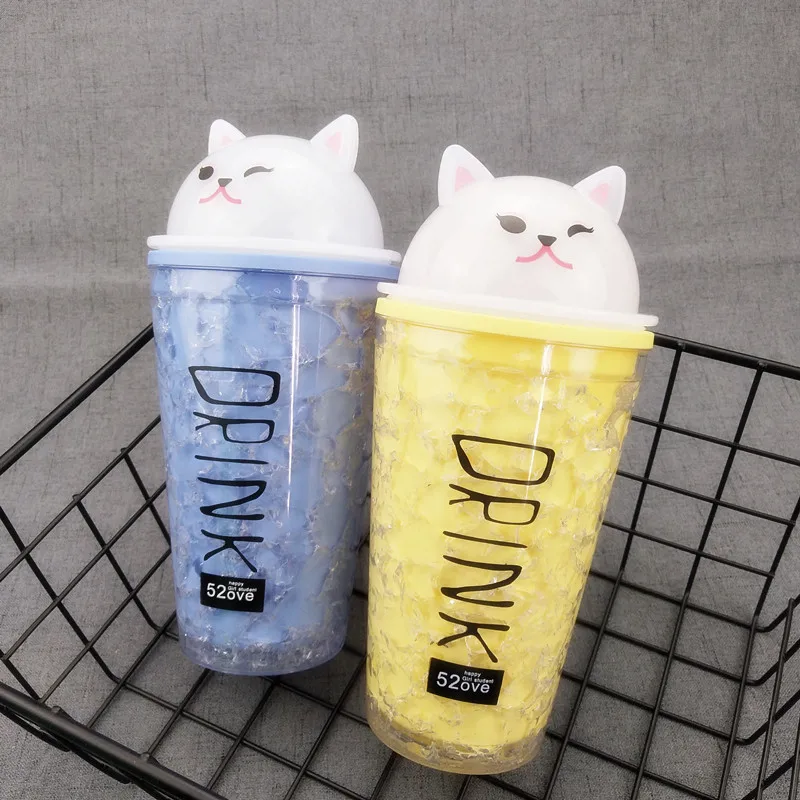 500 мл креативная летняя двухслойная ледяная чашка с арбузом охлаждаемая