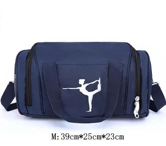 dark blue M Гимнастическая спортивная сумка для занятий йогой и танцами для девочек, сумка через плечо, Большая вместительная сумка, женская сумка для балета, Танцевальная сумка для взрослых, балетные сумки - Цвет: dark blue M