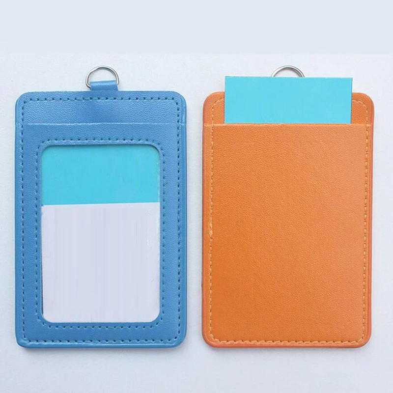 10 шт. вертикальный держатель для карт из ПУ кожи|badge card holder|id badge holderid |