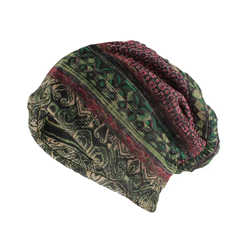 Miaoxi Новое поступление модные женские шапочки Skullies для взрослых, кружевная Повседневная шляпа, летняя мягкая шапка, шарф двойного назначения - Цвет: Зеленый