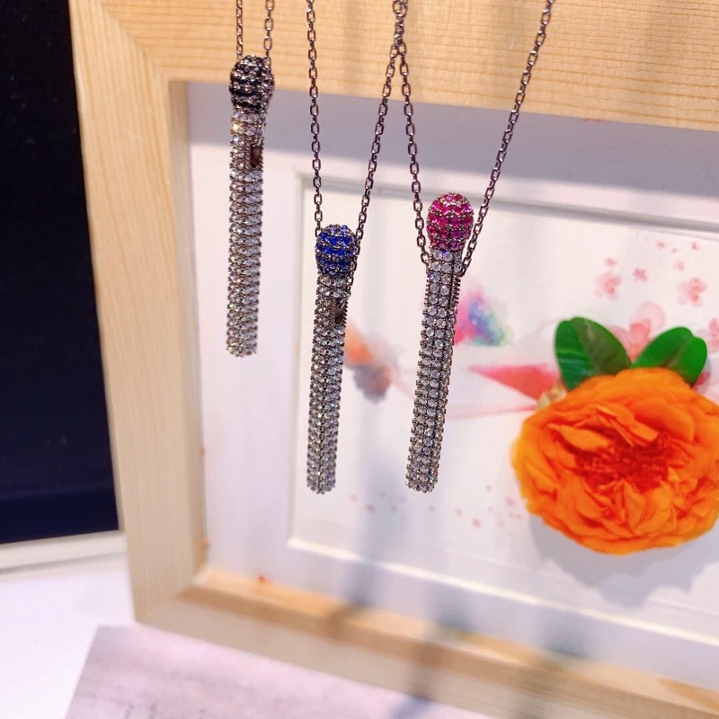 Сверкающий кулон из фианита AAA Be 8 длинное дизайнерское ожерелье для женщин