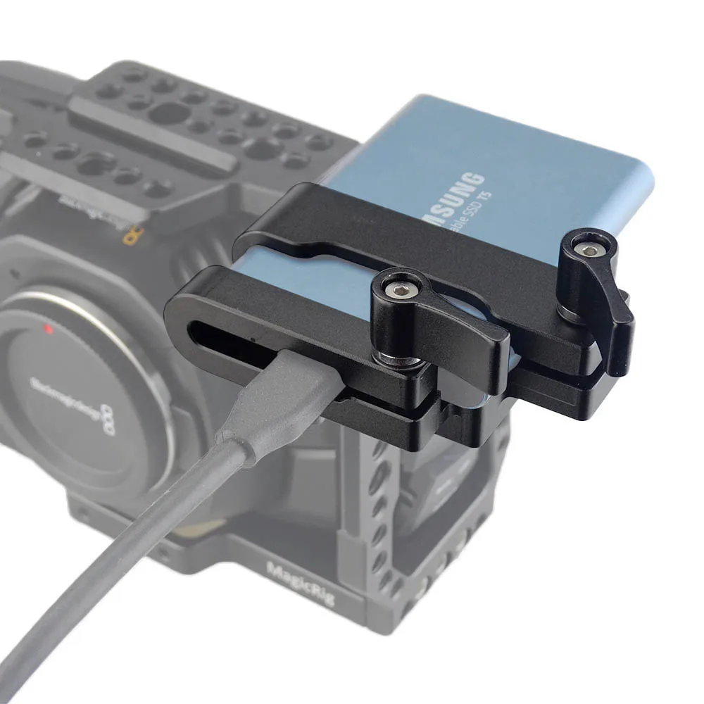 

MAGICRIG Mount for Samsung T5 SSD Card Clamp with USB-C Cable Clamp Compatible With MAGICRIG Camera Cage for BMPCC 4K Camera