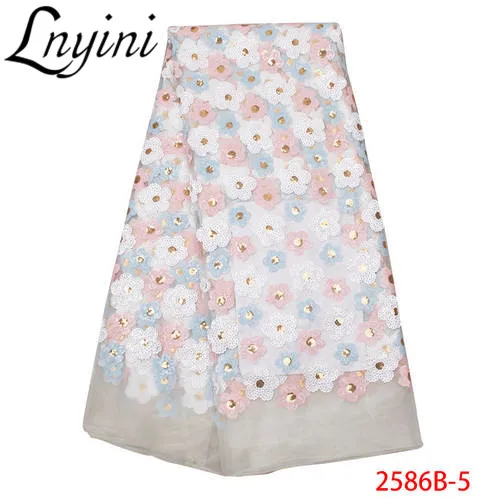 New Arrival French Tulle Lace with Sequins African 2019 High Quality Popular Fabrics for Wedding Dress L2586B | Дом и сад