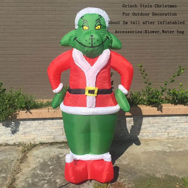 Grinch For Outdoor Надувной Grinch 7 футов Рождественское украшение Gemmy Рождественский костюм собаки Санта для наружной отделки Airblown Grinch - Цвет: Grinch For Outdoor