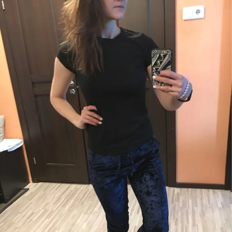 Высокое качество 5 цветов S 2XL плотная футболка Для женщин хлопковые эластичные
