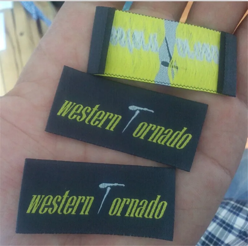 1000 шт. бирка петля на заказ белая Дамасская тканая этикетка для одежды 4*3 5 м|woven