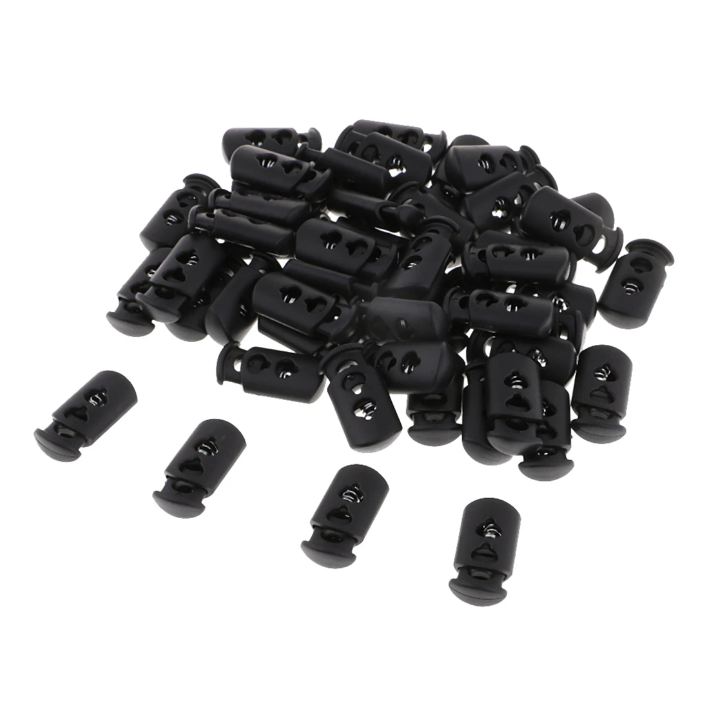 50 Pieces Paracord Cord Locks Clip Buckle Toggle 2 Holes Stoppers 24x12mm | Дом и сад
