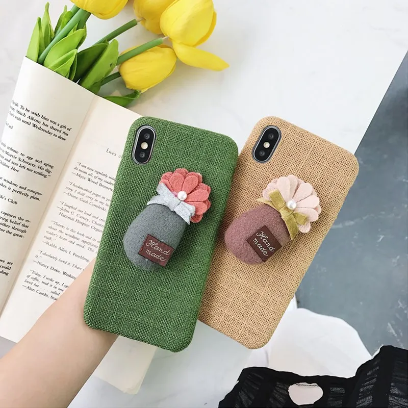 Винтаж Хлопок льняная ткань чехол для iphone XS 8 7 6 6s плюс мягкая задняя крышка X/XR/XSMAX