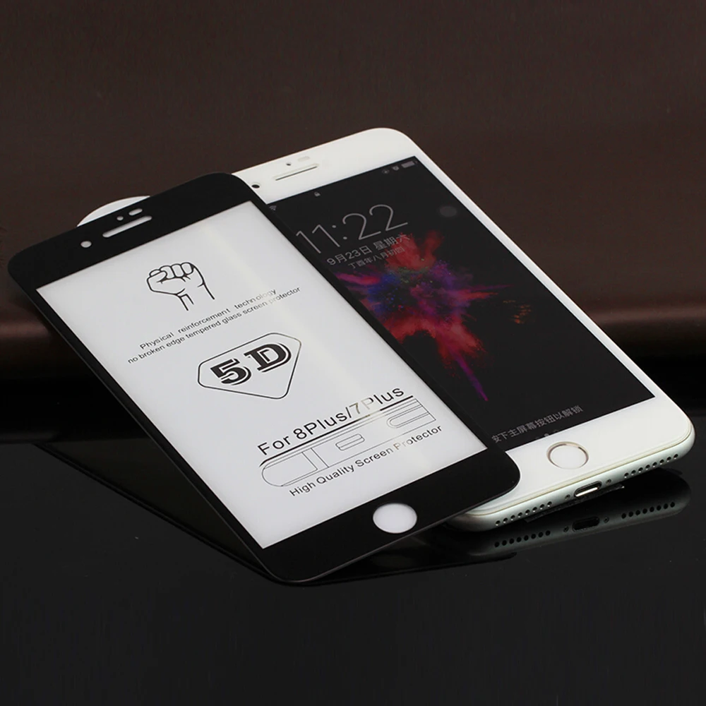 LECAYEE 5D изогнутое закаленное стекло для iPhone 7 8 6s Plus X Защита экрана полное покрытие