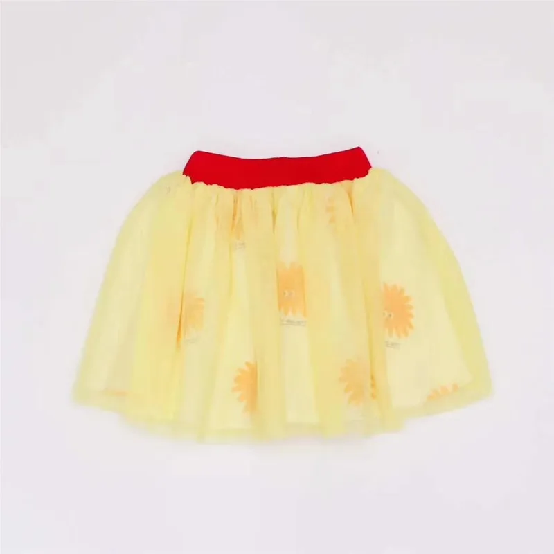 Skirt EnkeliBB, Милая юбка для маленьких девочек модная брендовая желтая юбка-пачка для маленьких девочек красивое Сетчатое украшение с принтом подсолнуха, юбка-пачка Bebe Kids - Цвет: Skirt