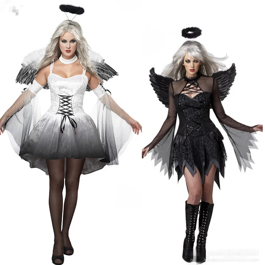 Костюм на Хеллоуин призрак вампир невеста черное платье униформа для вечеринки