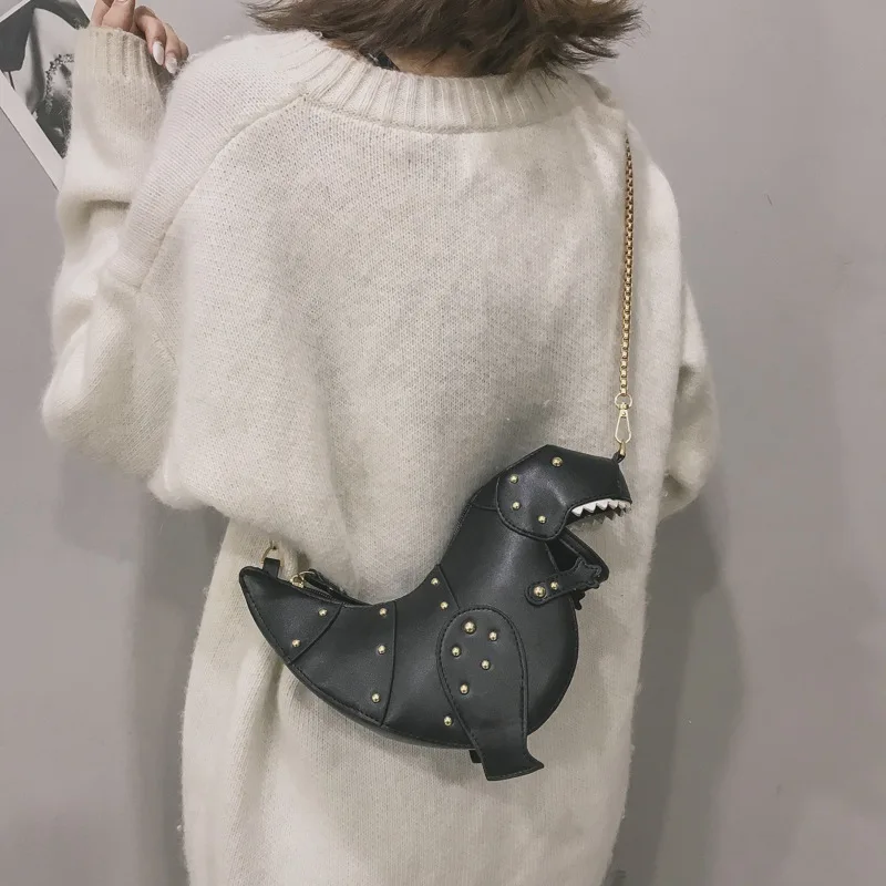 BBirds Rivet Fashion Dinosaur Women Shoulder Bag Cute Crossbody Personality Cartoon Animal Mini Messenger | Багаж и сумки