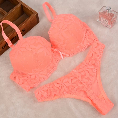 

New 2019 Lace Embroidery Bra Set Women Plus Size Push Up Underwear Set Bra and Panty Set 32 34 36 38 ABC Cup For Female