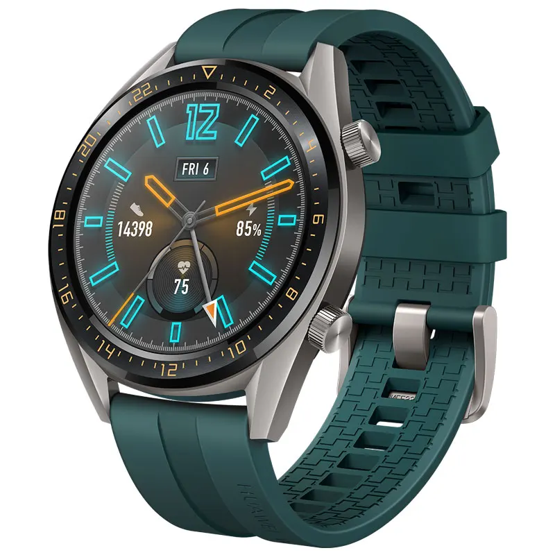 Green Huawei Watch GT Смарт часы Поддержка gps 5ATM водонепроницаемый AMOLED красочный экран телефонный Звонок трекер сердечного ритма для Android iOS - Цвет: Green