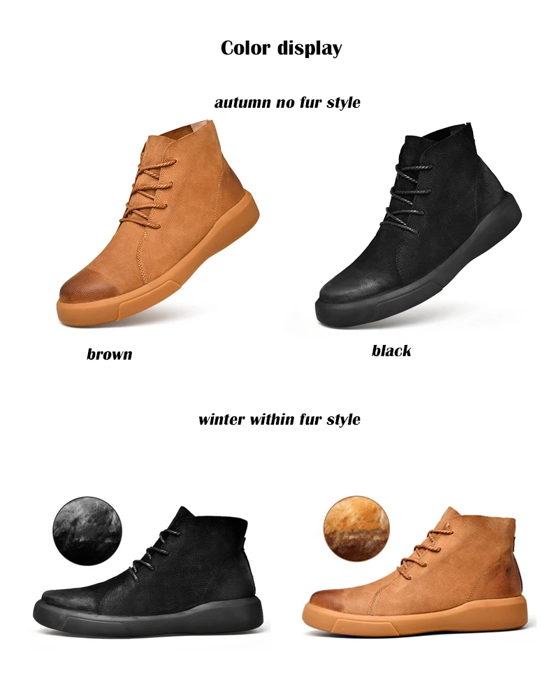 MVVT/мужские зимние ботинки с мехом; ботинки из спилка; мужские Ботильоны; Мужская модная теплая обувь на мягкой подошве с амортизацией; размеры 47
