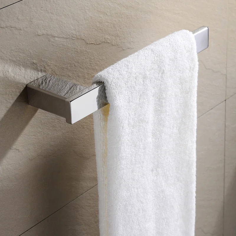 Towel Ring Набор аксессуаров для ванной, Полка для полотенец из нержавеющей стали, держатель для рулона бумаги, настенный держатель для зубных щеток, держатель для туалетной щетки серебристого цвета - Цвет: Towel Ring