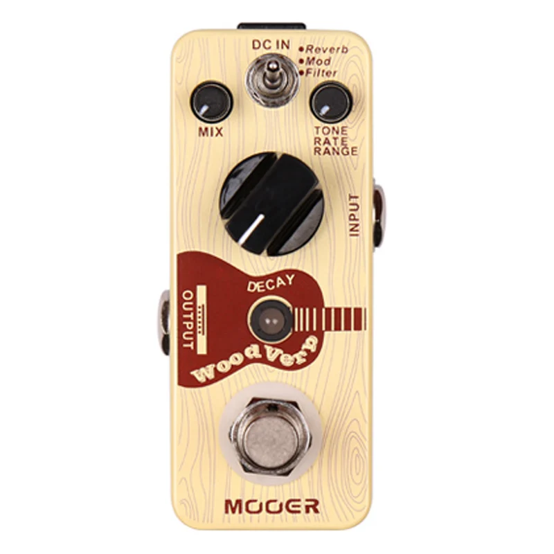 

Mooer WoodVerb Acoustic Guitar Reverb Effect Guitar Pedal Full Metal Shell True Bypass Design with pedal connector