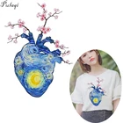 Художественные маркеры Pulaqi в форме сердца, цветка, термоперенос с помощью утюга для футболок, одежды, моющийся Декор F