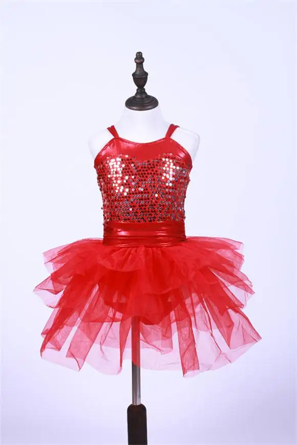 

Children Ballet Dance Dress Girls Latin Dancing Skirt Kids Dance Performance Sequins Stage Performance Costumes D-0450