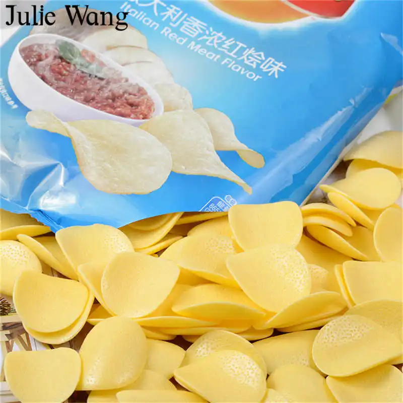 Julie Wang 10 шт. искусственная еда из смолы картофельные чипсы Подвески слизь