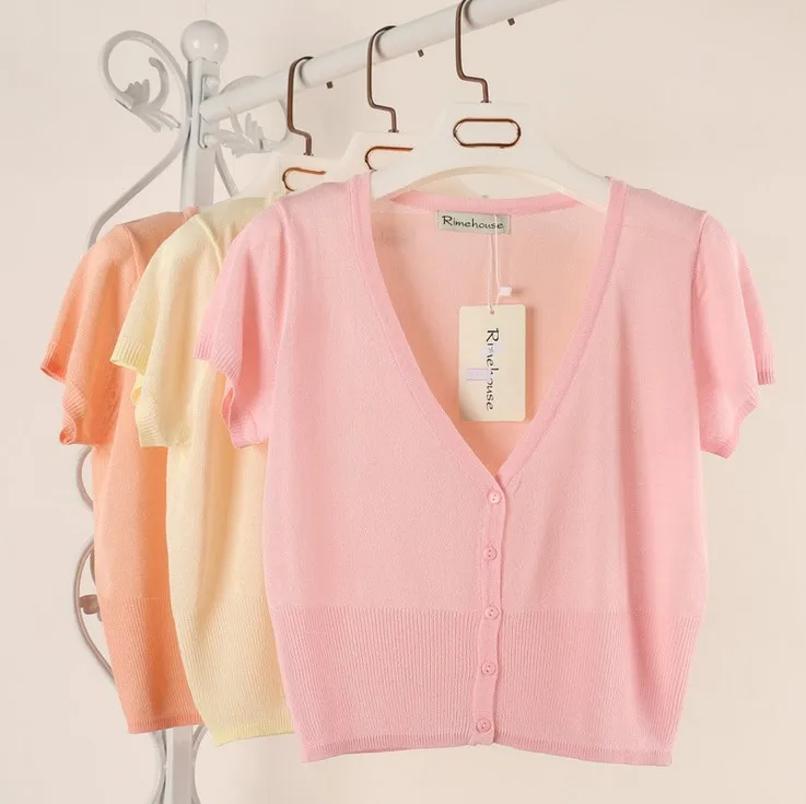 Женская трикотажная кофта с V-образным вырезом свободного покроя |