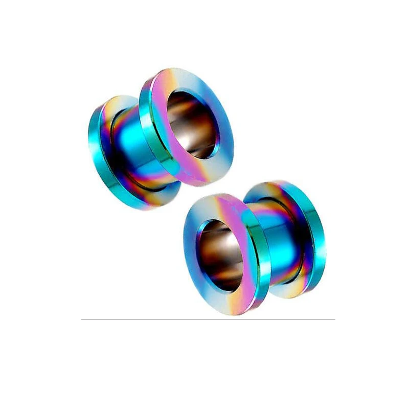 Ушные штекеры и туннели 1 шт. из нержавеющей стали многоцветные круглые украшения для тела - сексуальные аксессуары для женщин.