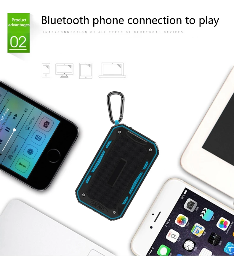 Водонепроницаемый противоударный пыленепроницаемый спортивный открытый Bluetooth динамик портативный мини стерео бас велосипедный динамик s с микрофоном TF карта