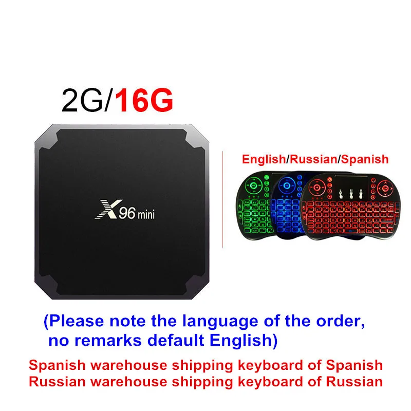 2G16G Backlit CK X96mini ТВ приставка X96 Android 7,1 Смарт ТВ приставка Amlogic S905W четырехъядерный 2,4 ГГц WiFi 1G8G/2G16G Wifi 4K HD приставка PK X92 T9 - Цвет: 2G16G Backlit CK