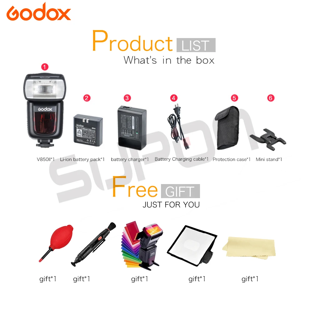 Godox V850II GN60 2 4G Беспроводная система X Speedlite литий ионный аккумулятор светильник для