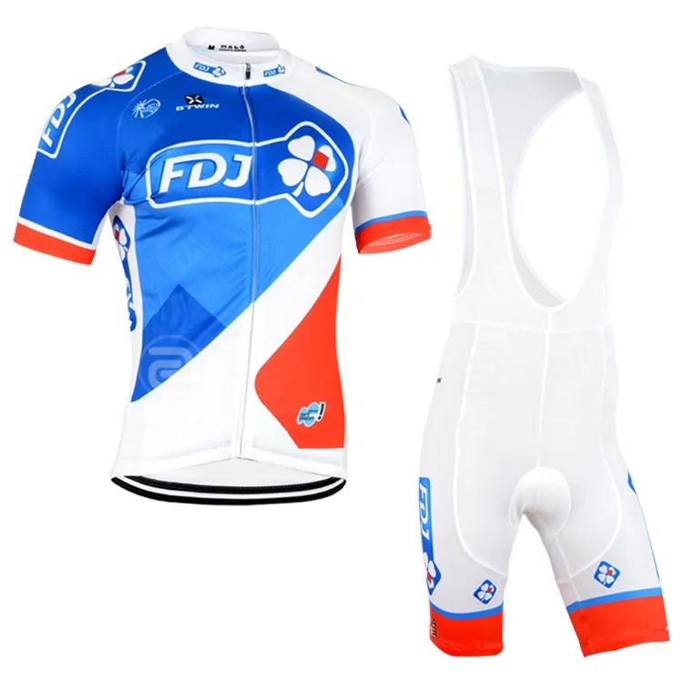 2015 Pro team fdj cycling jersey bicycle clothing/ropa ciclismo short sleeve bicicleta bike with bib pants | Спорт и развлечения