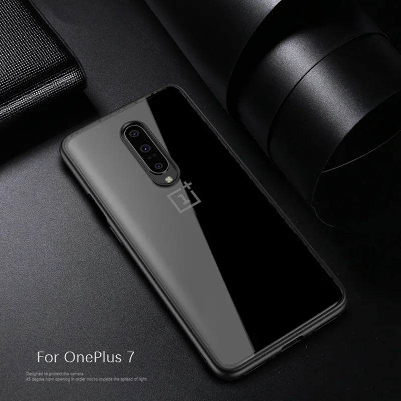 Для OnePlus 7 Чехол IPAKY 7 Pro чехол Прозрачный ударопрочный TPU+ PC Гибридный противоударный чехол для Oneplus 7 Pro Чехол - Цвет: Black